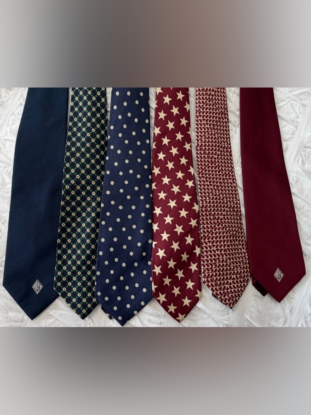Set of 6 Polo by Ralph Lauren Men's Ties, Hand Made Italian Silk, Great Cond.